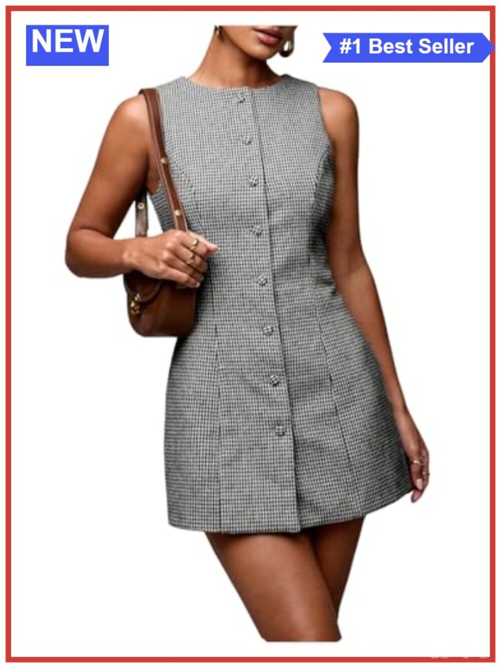 Plaid Button Down Tie Back Sleeveless Mini Dress